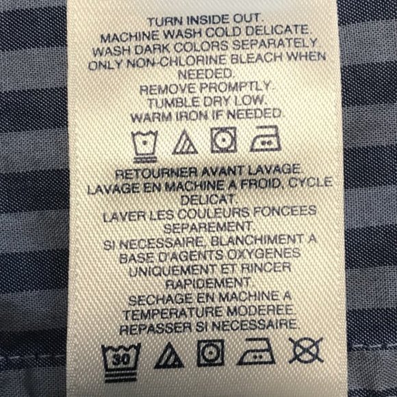 Lands' End Blue & White Striped Ombré Button Down Shirt - Picture 9 of 15